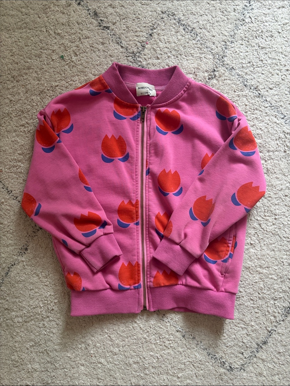 Bobo choses Pink Floral Zip sweatshirt